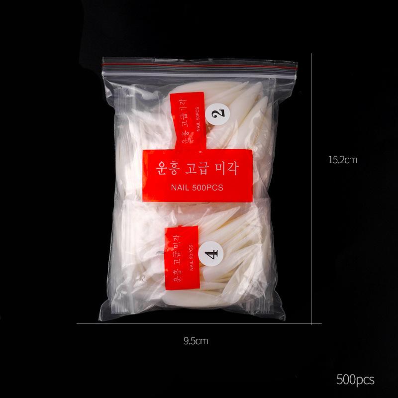 500 Pcs Boxed Transparent Coffin Fake Nails Natural Long Ballet Full Coverage Nail Tips Decorations Pressed On The Nails