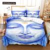 Buddha Statue Duvet Cover Set 3D Digital Printing Gold Queen King Size Bedding Set For Kids Boys Girls Polyester Comforter Set