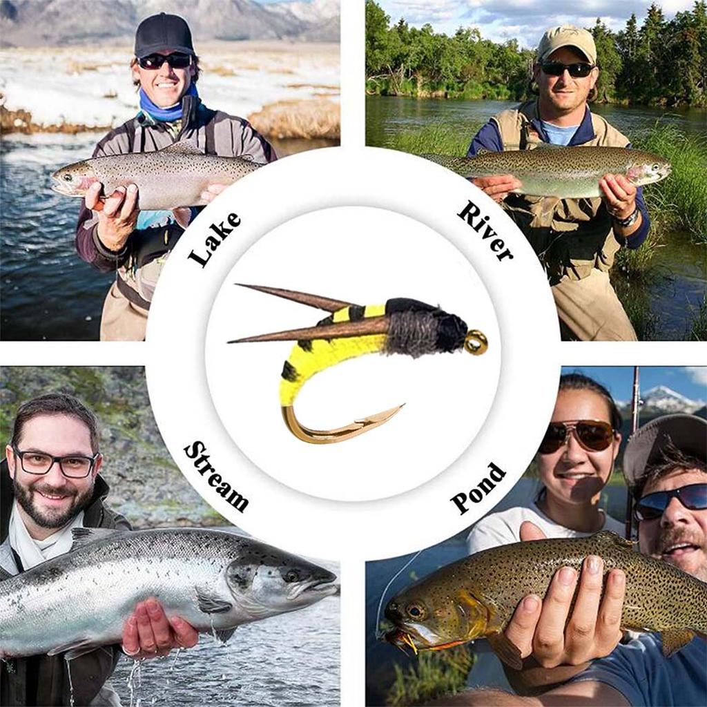 5/10 шт./коробка Реалистичная желтая приманка-мотылек Муха для ловли форели Искусственная бионическая приманка-насекомое мотылек для ловли лосося форели