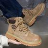 New Martin Boots Fleece Popular Versatile Trend High Version Lace-up Thick-soled British Style Tooling Boots 6516-B