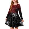 Girls' Princess Dress - Long Sleeve A-Line T-Shirt Dress Christmas Day