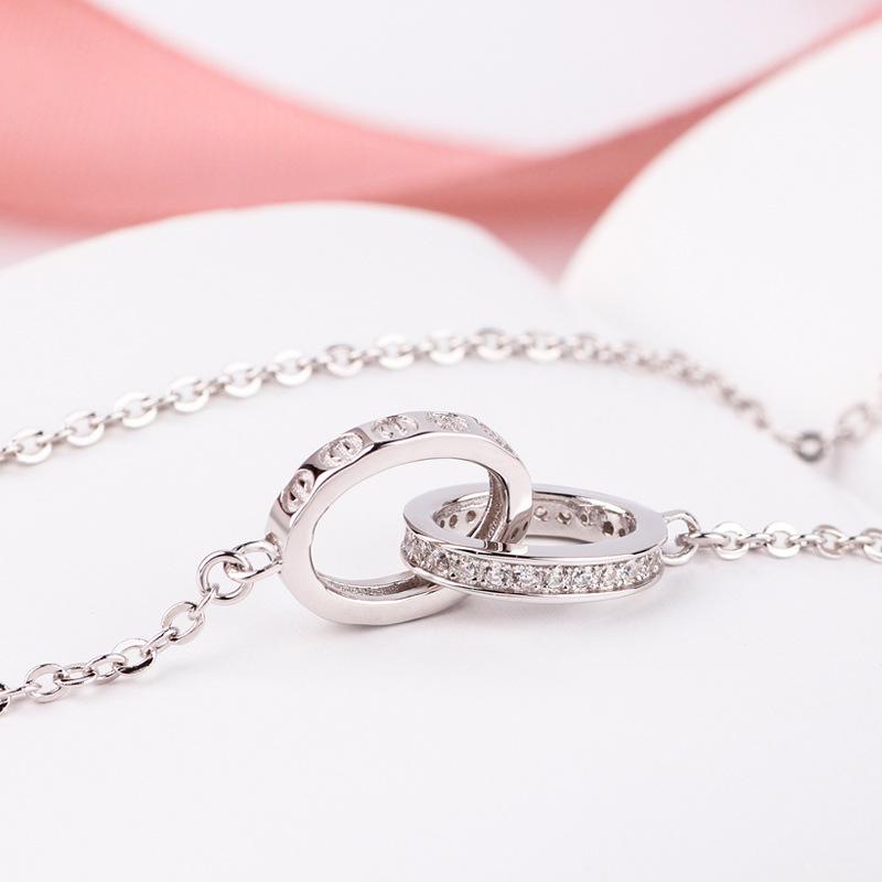 S925 Silver Creative Design Clavicle Chain Ins Wind Super Fairy Temperament Accessories Pendant Ring Interlocking Jewelry