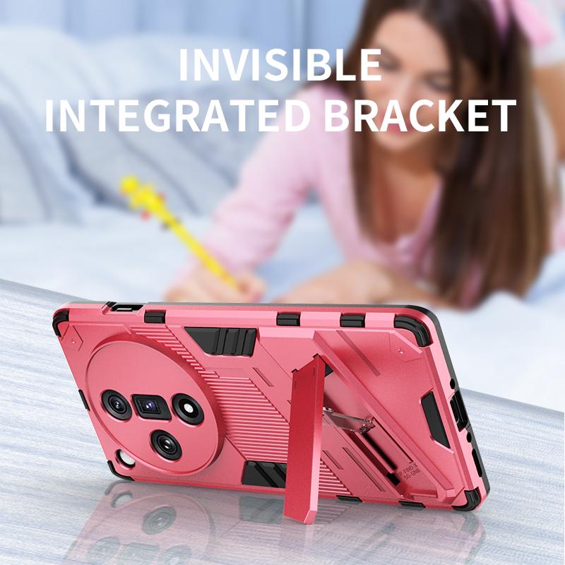 For Oppo Find X7 X6 X5 Pro Lite Ultra Punk Armor Shockproof Bumper Rugged Rubberized PC Fitted Kickstand Case Stand Holder Cover Shell