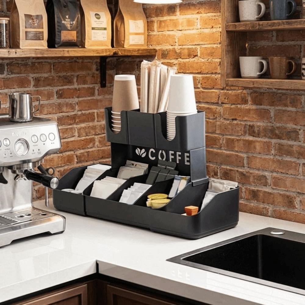 Plastic Disposable Paper Cup Holder Adjustable Cup Dispenser Cup Straw Storage Rack  Office