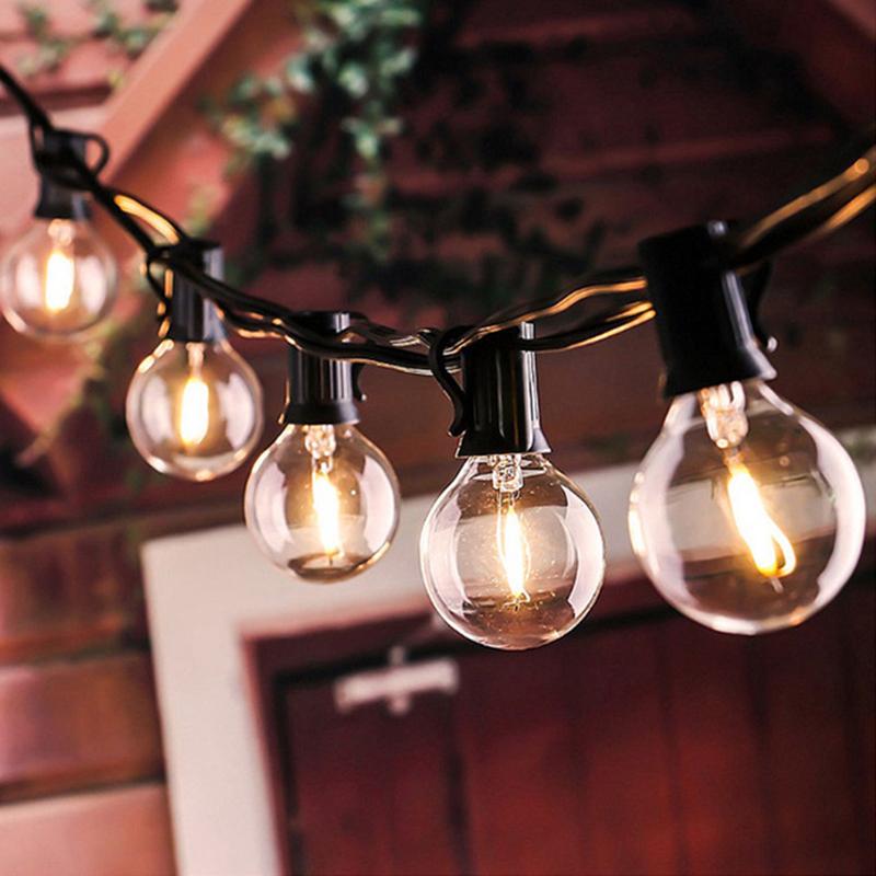 G40 лампочки E12 3 В 120 В 220 В 1 Вт стеклянные шарообразные лампочки гирлянда для внутреннего и наружного использования патио домашний садовый декор теплый белый цвет