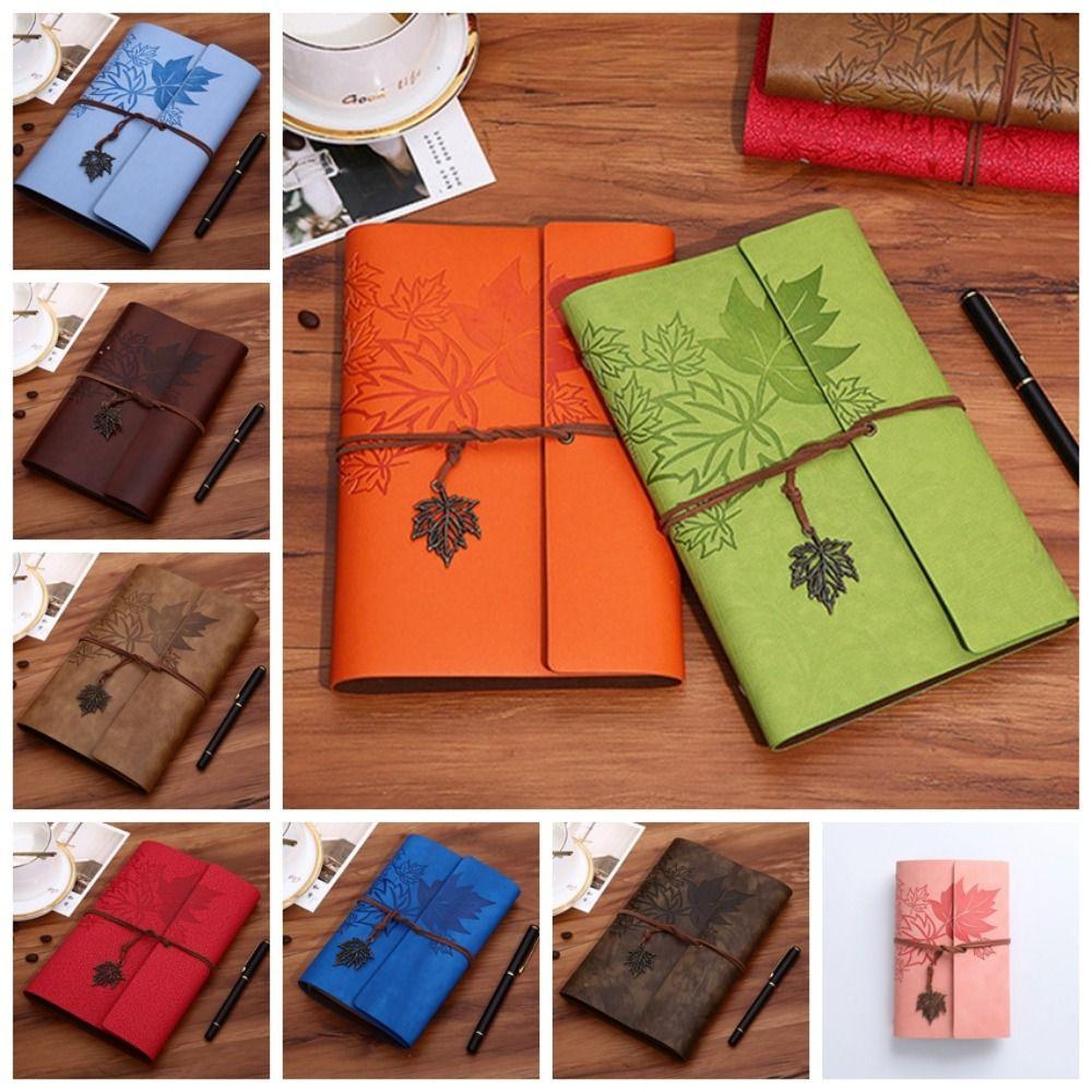 Kraft Paper PU Leather Kraft Notebook A7/A6/A5 Spiral Notebook Journal Diary