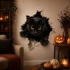 Halloween Wall Decals Break-in 3D Decals, Illusion Effect Spooky Breaking Through Decor for Home Sticker, Horror Ghost Witch Cat Living Room, Bedroom