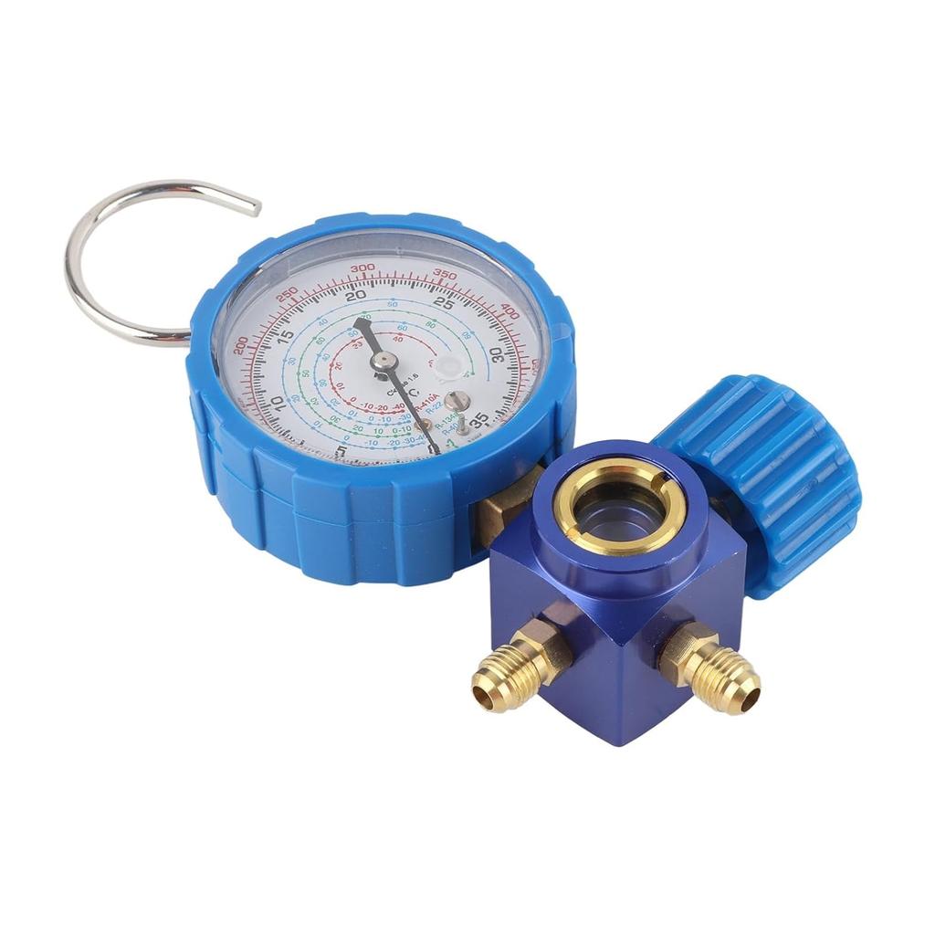 AUNMAS AC Manifold Set with Visual Mirror, Professional HVAC Refrigerant Gauges for R12 R22 R134a R410a, 3 Way Valve Charging Kit