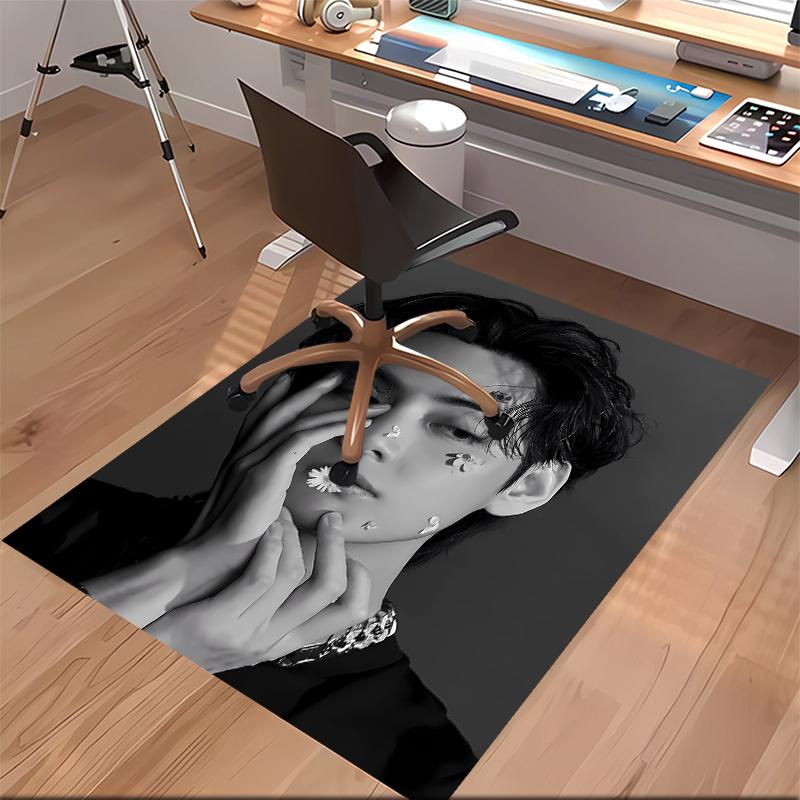 1 шт. Ковер Jin singer2 с принтом - Мягкий, Моющийся, Нескользящий Коврик для Помещений под Офисные Стулья, Гостиную, Домашний Офис, Декоративный Ковер