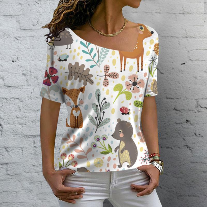 Женские футболки с v-образным вырезом, топы с короткими рукавами и принтом милых котов, летние модные повседневные футболки Kawaii, уличная женская одежда