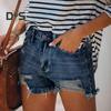 Женские джинсовые шорты с высокой талией, повседневные рваные джинсовые шорты с карманами, летние модные короткие джинсы для повседневного пляжного клуба