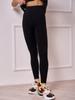 ISSA Plus Textured Stretch Leggings In Black