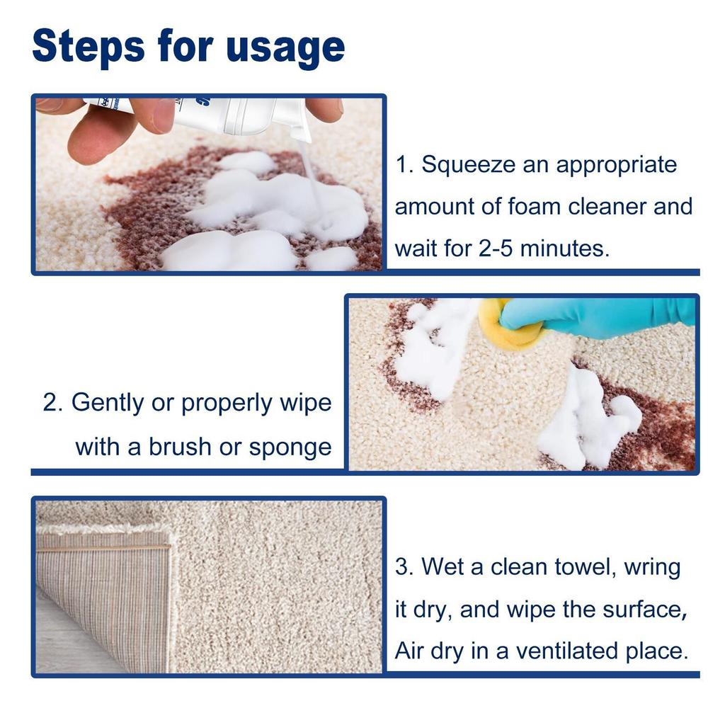 Foam Dry Cleaning Spray for Clothes Down Jackets Carpet Curtain Fabric Spot Remover Stain Cleaner 100ml