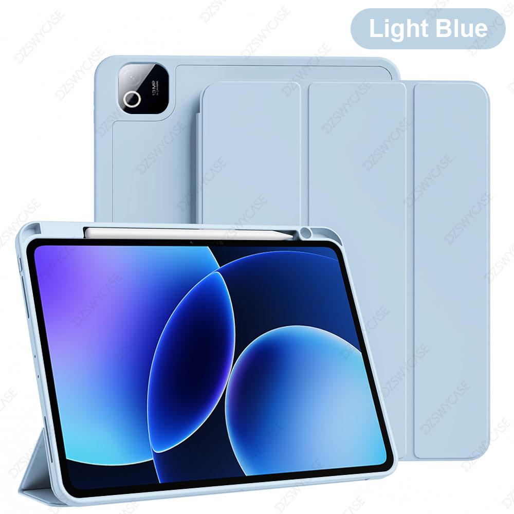 Silicone Case for Pad 7/7 Pro, For Pad 8/8 Pro 11.2 inch, with Pencil Holder, Trifold Stand Cover, Auto Sleep/Wake