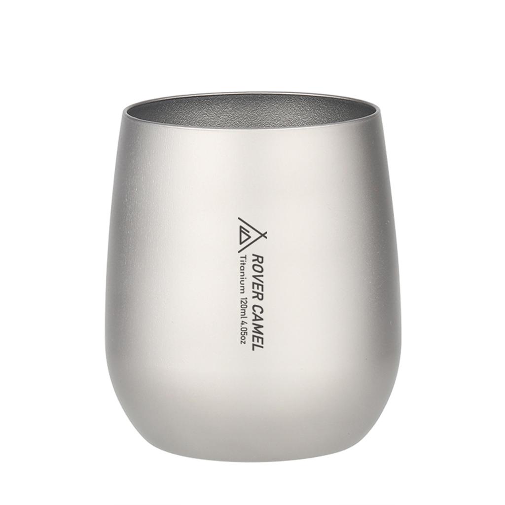 120ml Ultralight Titanium Double Wall Insulated Water Cup Tea Cup Mug for Outdoor Camping Hiking Backpacking Home Office