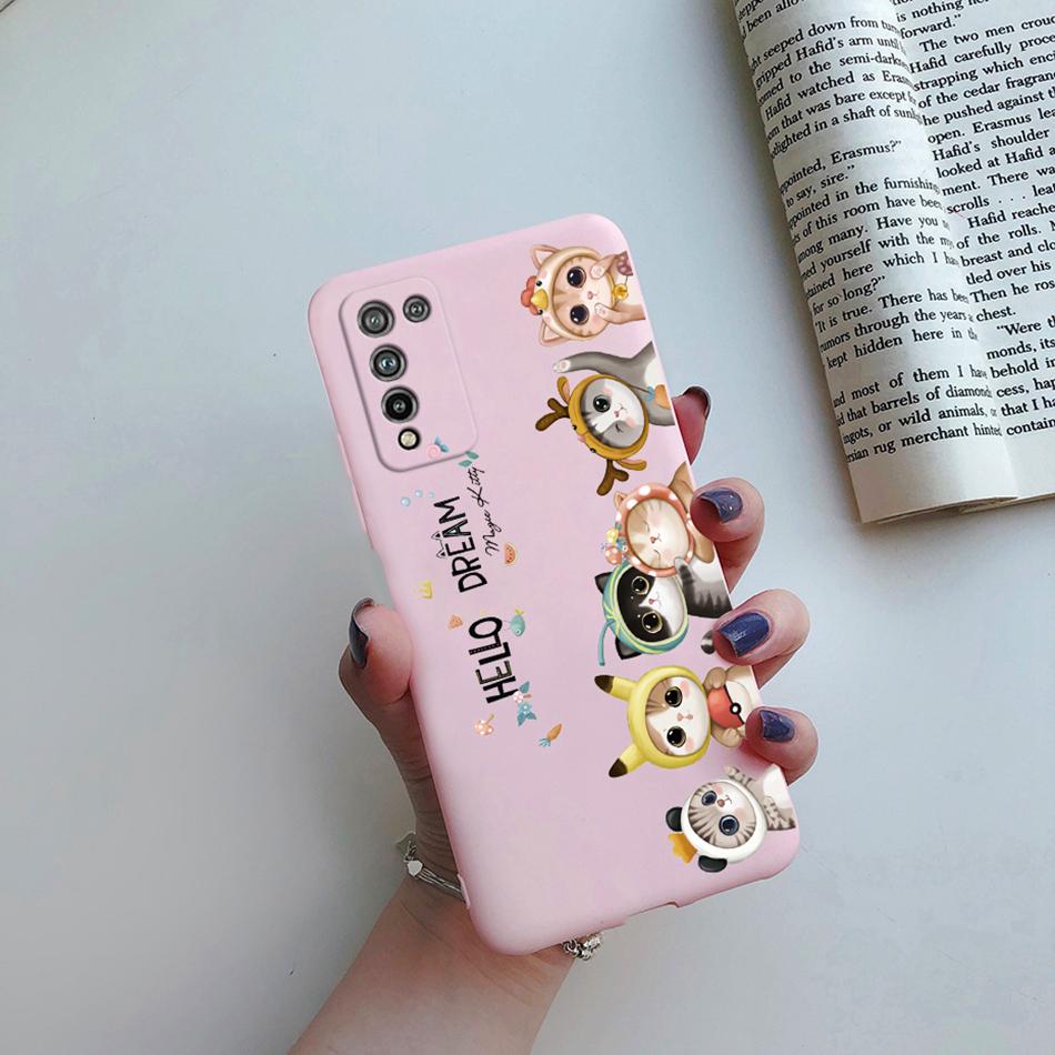 For Huawei Honor 10X Lite Case DNN-LX9 Cute Cartoon Flowers Cover For Honor10X Lite Honor 10 X 10X Lite Phone Cases Soft Bumper