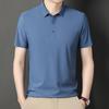 Мужское летнее бесшовное поло с коротким рукавом из эластичного ледяного шелка 2024