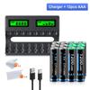 8slot LCD Smart 1.5V Li-ion Battery Charger+1.5V AA AAA Li-ion Rechargeable Battery
