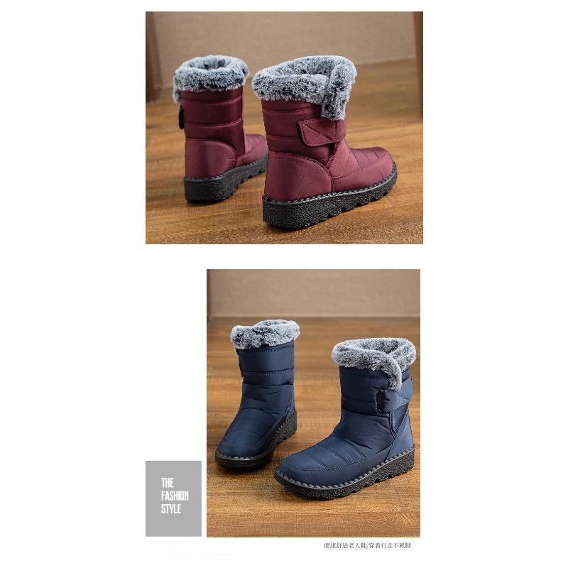 Женские зимние ботинки нового стиля, женские утепленные теплые хлопковые ботинки на флисовой подкладке большого размера на плоской подошве, водонепроницаемые хлопковые ботинки