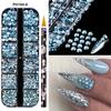 About 3000 Pcs Pearl+steel Balls Set Nail Charm White Half Round Pearl 1/1.2mm Steel Ball DIY Fairy Nail Art Jewelry Accessories