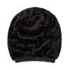Unisex Mixed Color Design Knitted Hat Fashion Outdoor Keep Warm Winter Hat Casual Add Fur Lined Beanie Cap