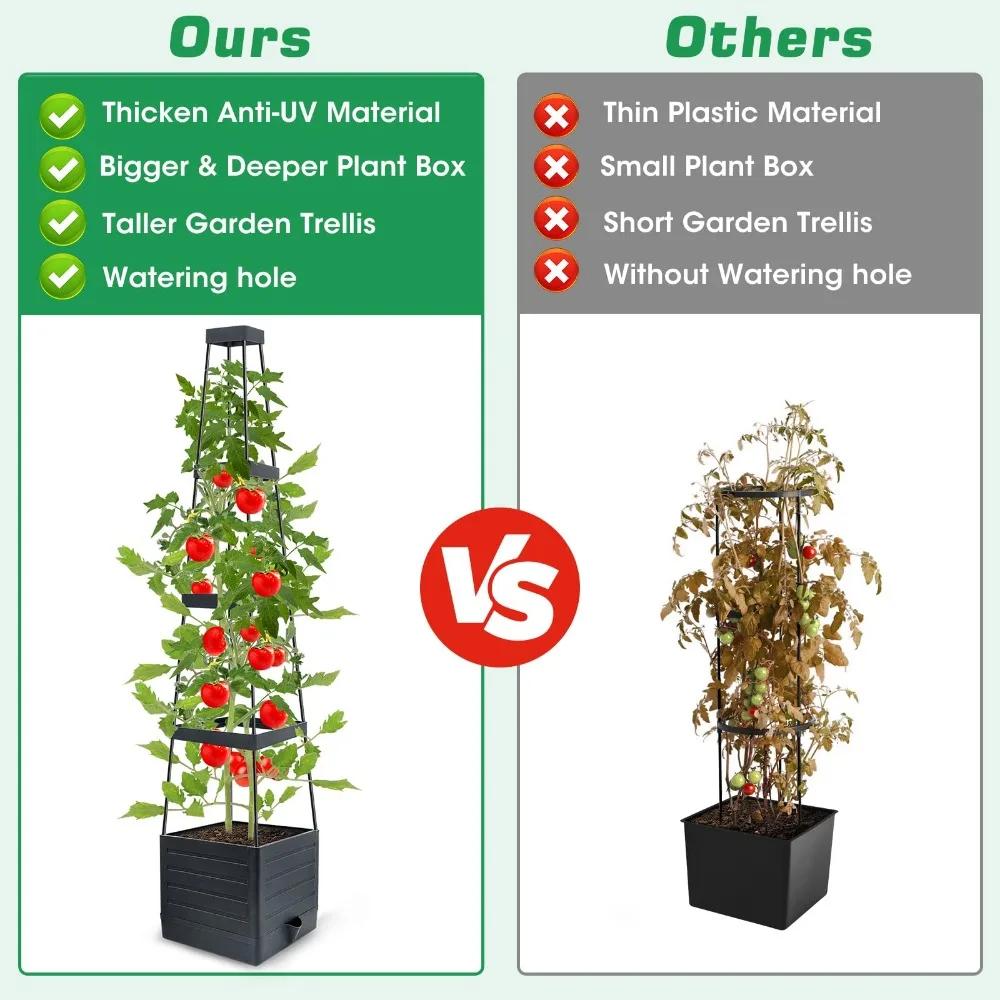 1 упаковка томатных плантаторов с решеткой, для садовых горшков, самополивающаяся опорная клетка для томатных растений самополивающиеся томатные клетки