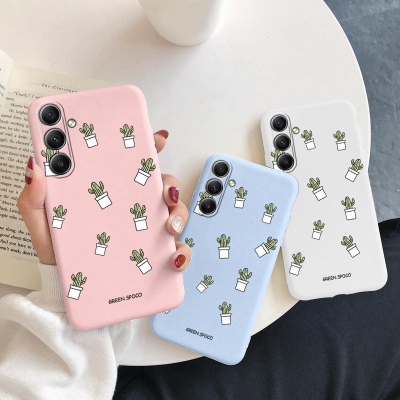 Мягкий силиконовый чехол с рисунком кактуса для Samsung M35 A55 S24 Xiaomi Redmi Note 13 Poco C65 iPhone 15 Huawei Honor Realme защитный противоударный чехол