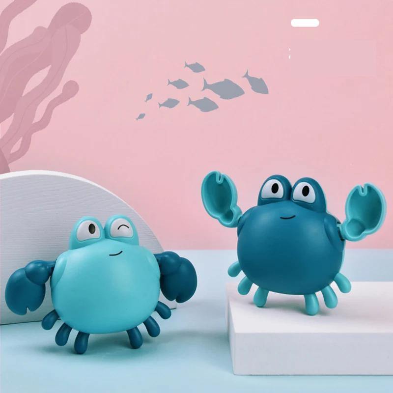 1 шт. Игрушки для ванны Милый краб Душ для малыша Заводная игрушка для плавания Игрушки для игры в воде на пляже Аксессуары для бассейна