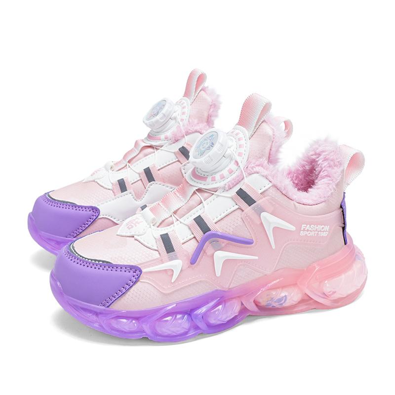 Осенне-зимние кроссовки унисекс, детская хлопковая обувь, кроссовки из искусственной кожи, непромокаемые бархатные теплые ультра-легкие зимние кроссовки для мальчиков