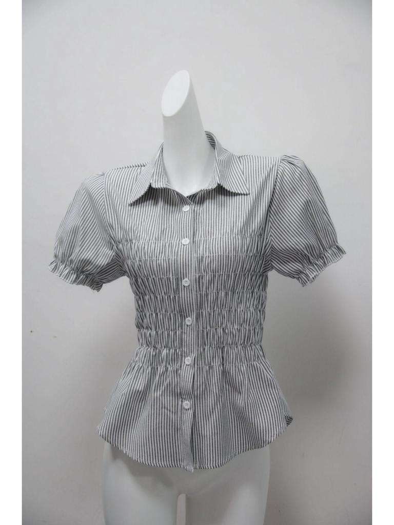 Летняя ретро рубашка в клетку Color Block с лацканами 2025 - Приталенная, с коротким рукавом