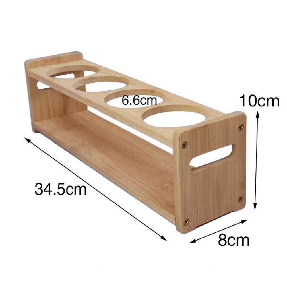 Round Square Kitchen Storage Shelf Bamboo Oil Bottle Rack Seasoning Can Storage Rack Resturant