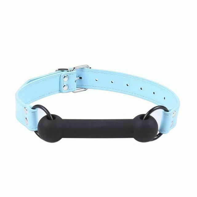 Pink Blue Silicone Dog Bone Gag Puppy Pony Pet Play   Restraints Gags