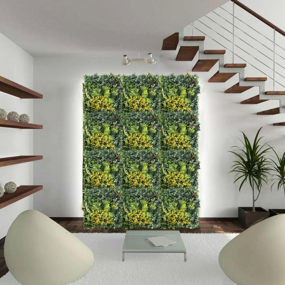 Artificial Plant Wall Panels 50x50 Cm Greenery Grass Wall Backdrop Decoration Faux Ivy Leaves Outdoor Privacy Fence Covering