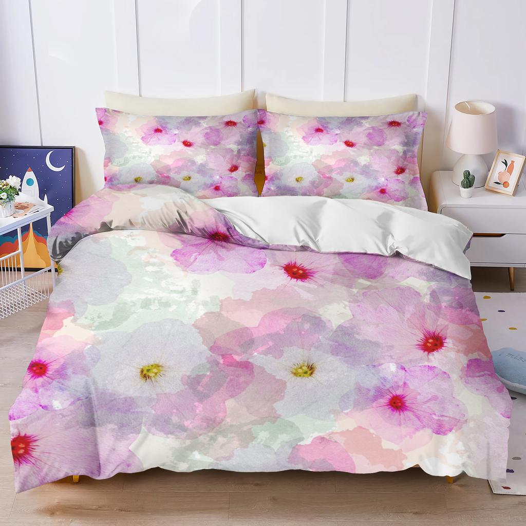 Plant Cute Flowers Duvet Cover Floral Home Pillowcase Set Adult Bedroom 203X228Cm Size Children Comforter Bedding