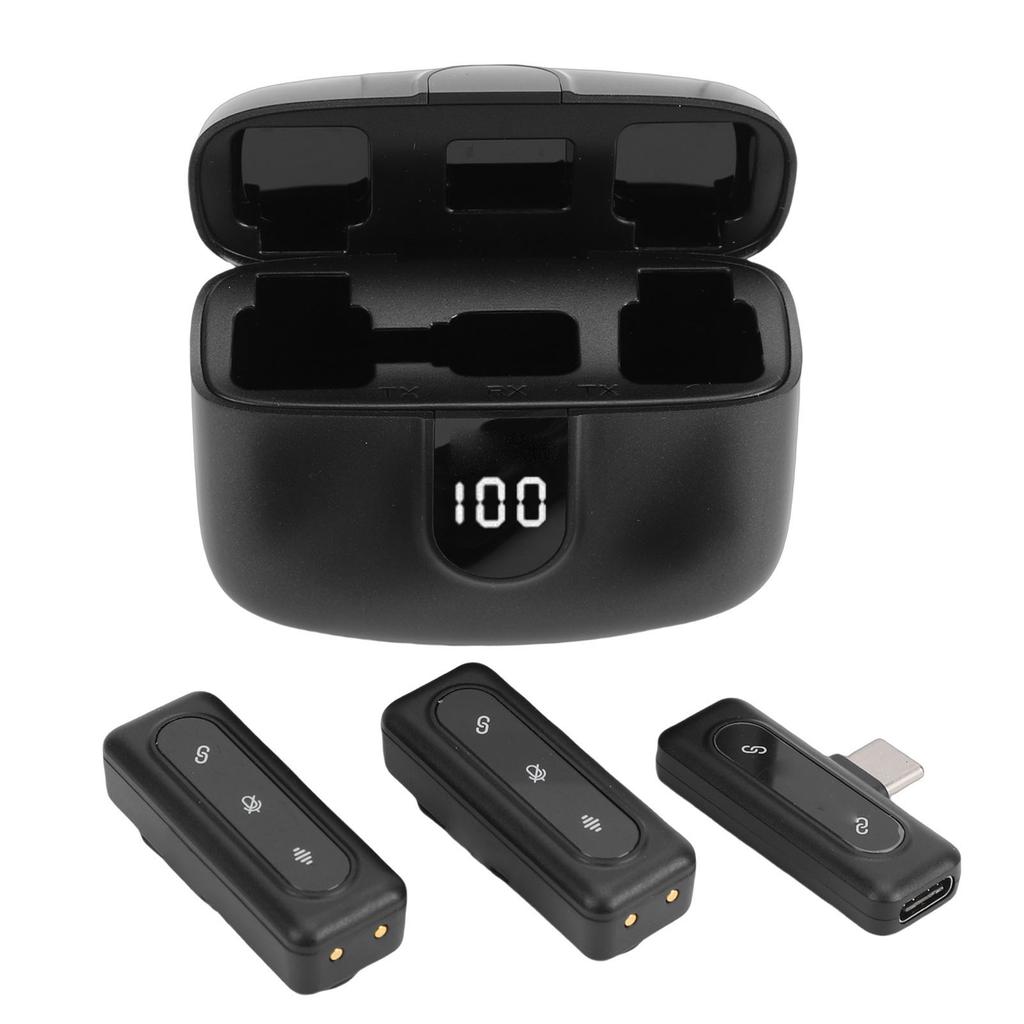2.4G Беспроводной петличный микрофон с шумоподавлением Bluetooth Клипса на лацкан Микрофон для мобильного телефона Прямые трансляции Видео