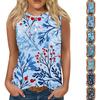 Women's Casual Round Neck Printed Sleeveless Vest Tops Vest