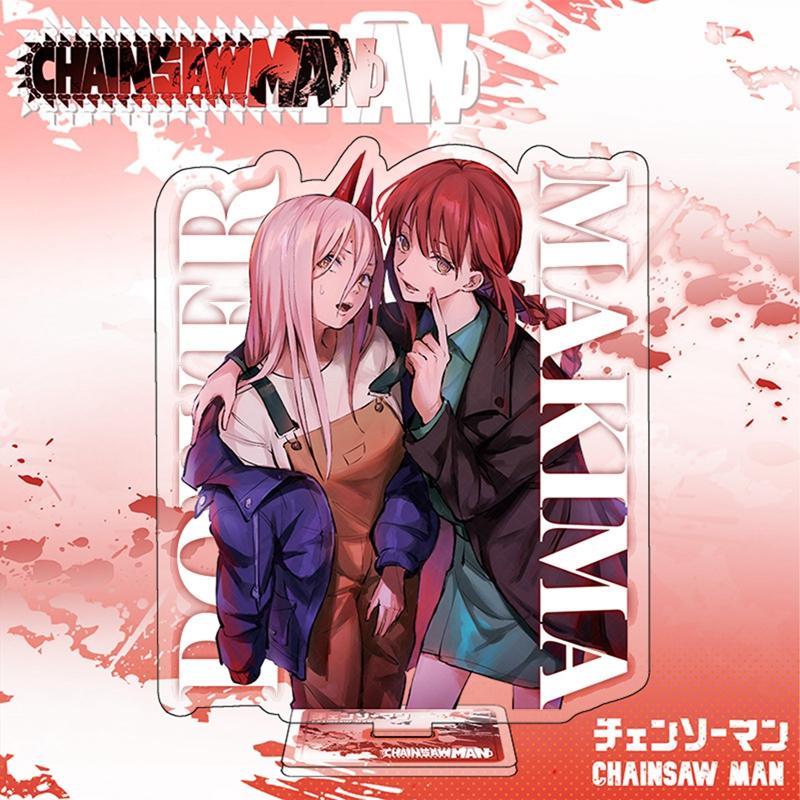 15cm Anime Chainsaw Man Action Figure Stand Model Denji Pochita Makima Power Beam Angel Acrylic Standing Sign Toy Fans