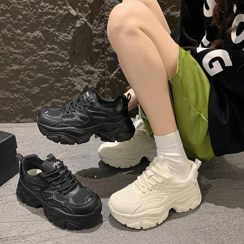Модные летние кроссовки на толстой подошве, повышающие рост, универсальные дышащие повседневные спортивные туфли, дышащие спортивные кроссовки для фитнеса, повседневные кроссовки 35-40