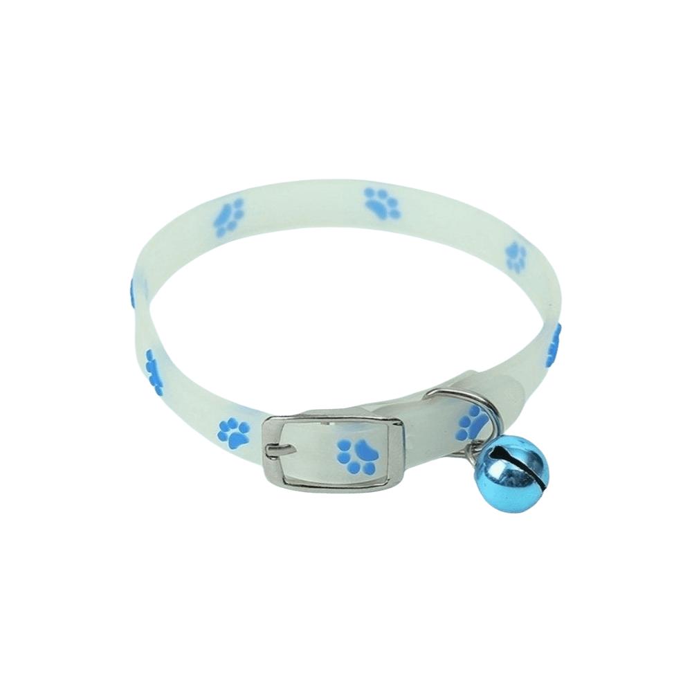 Adjustable Adjustable Cat Collar Claw Printed Silicone Pet Luminous Collar Anti-Loss Glow In The Dark Dog Collar Small Dogs