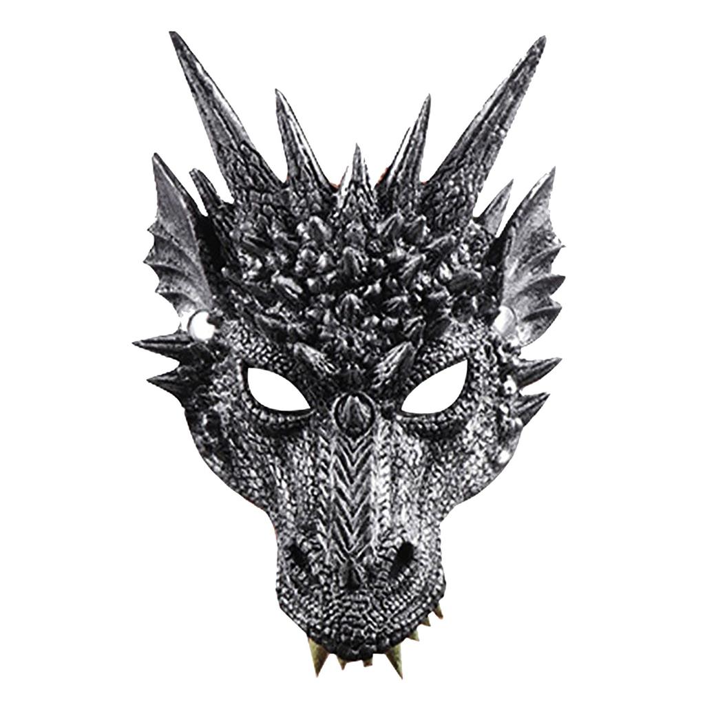 4D Dragon Mask Half Face Mask ,Halloween Costume Party Cosplay Party Decoration