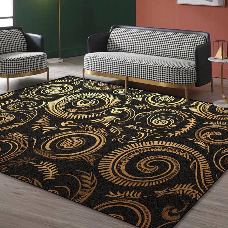 Большие ковры в скандинавском стиле для гостиной, роскошное черно-золотое украшение, нескользящие напольные коврики, спальня, гардеробная, мягкий пушистый ковер