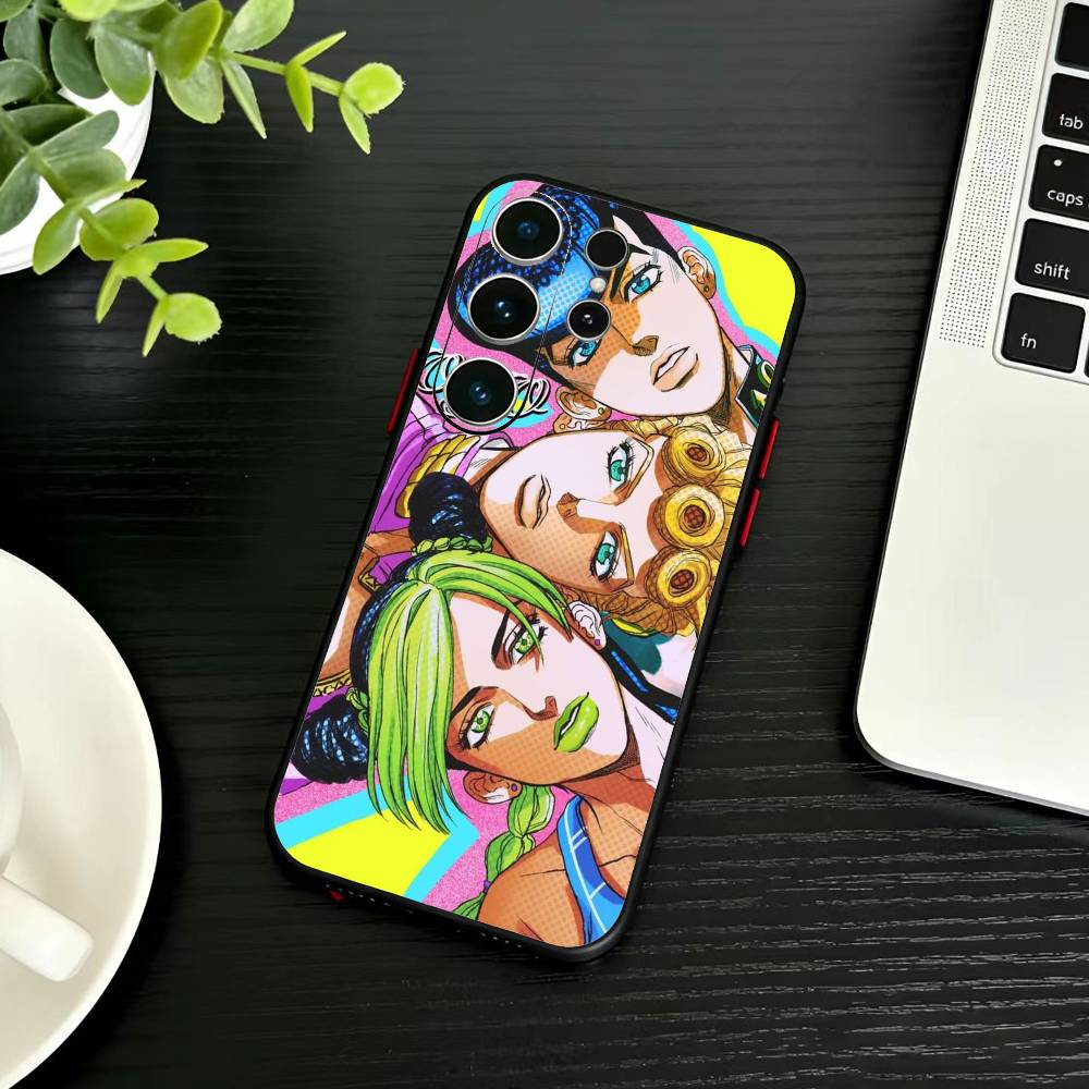 Чехол для телефона K-Anime Jojo's Bizarre Adventure для Samsung S26, S25, S24, S23, S22, S21, S20, Ultra, Plus, FE Черный Мягкий Чехол