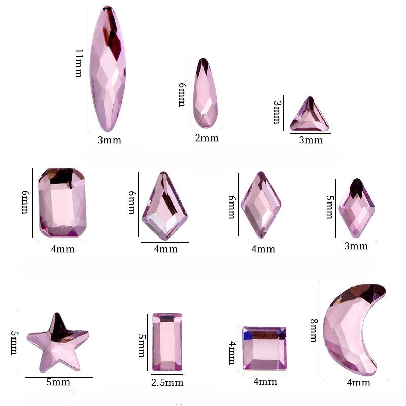 Плоское дно специальной формы, бриллиантовая звезда, луна, капля воды, звездчатый анис, бриллиантовый кристалл, пудра, стекло, сделай сам, украшения для ногтей