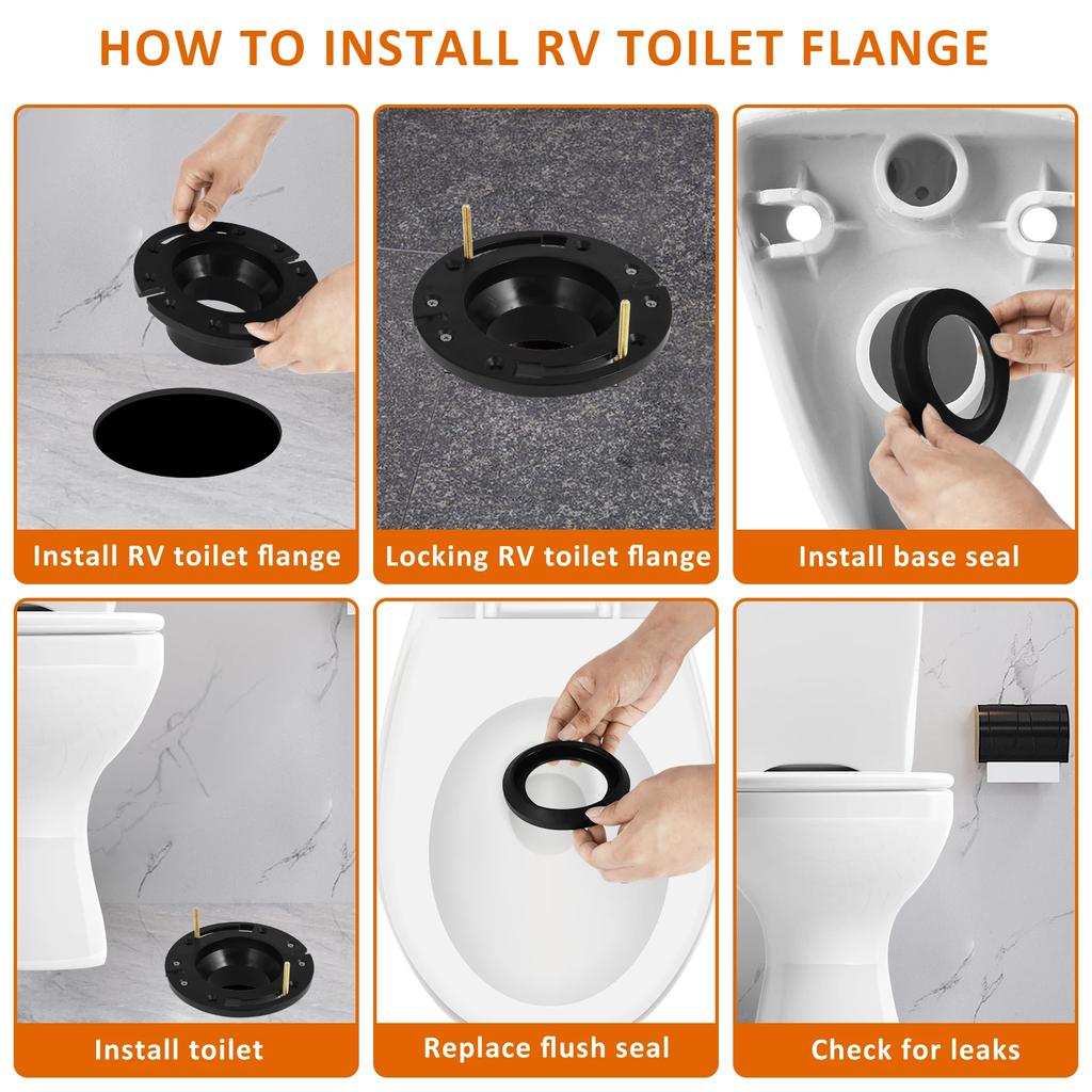 RV Toilet Seal Kit 385345892 RV Toilet Flange Kit Durable RV Toilet Flush Seal Replacement Parts Replaces 385311658 Flush Seal