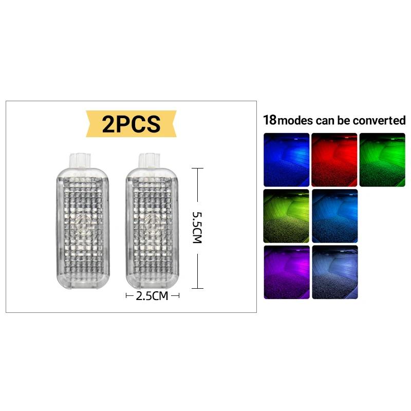 For Volkswagen VW Tiguan MK1 5N 2007~2016 2pcs Car Footwell Lights Touch LED Lamp Bulb Ambient Atmosphere Neon Light Accessories