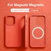 Для Magsafe Магнитных Чехлов Для iPhone 15 14 13 12 11 Pro Max Plus Беспроводная Зарядка Чехол Жидкий Силикон Чехол Аксессуар