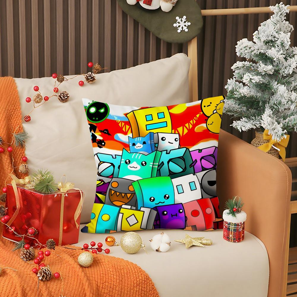 Арт G-Geometry Dash Видеоигра Наволочка Печать Наволочки Гостиная Диван Подушка Чехол Спальня Комната Декор