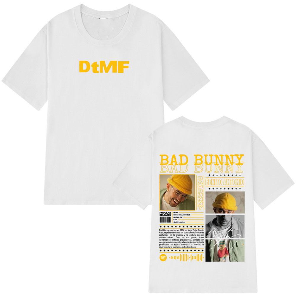 Летняя футболка 2025 года с графикой рэпера Bad Bunny, музыкальный альбом, мужская и женская, мода Харадзюку, 100% чистый хлопок, дышащая футболка, Y2k