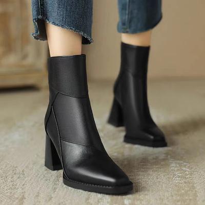 Модные женские ботинки челси с острым носком на высоком каблуке, зимняя мода, массивная обувь 2024 года, зимние туфли-лодочки, туфли-оксфорды, новые женские туфли Zapatos