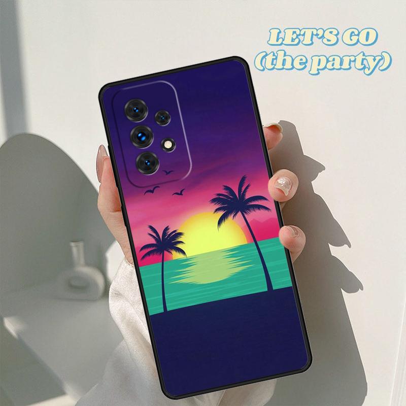 Чехол для телефона 80-х Retrowave Неоновые пальмы Для Samsung Galaxy A42 A31 A40 A51 A71 A32 A80 A52 A72 A73 A21S A50 A70 A11 A12